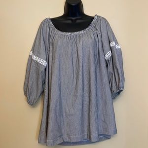 Lane Bryant pinstriped blouse 22/24